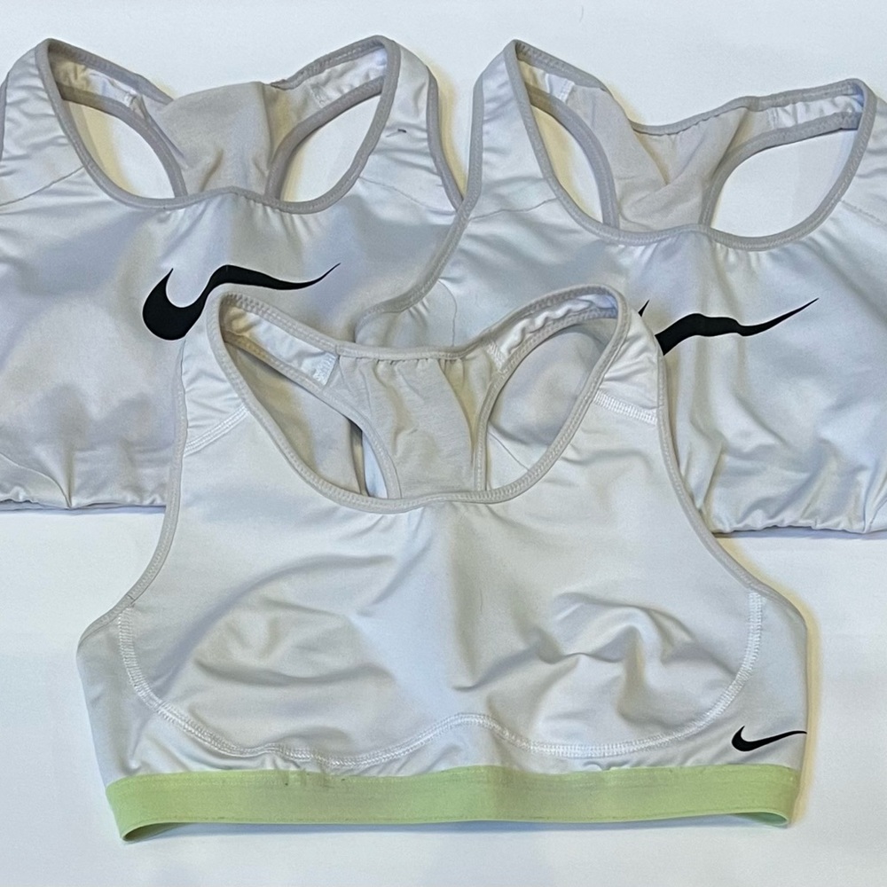 3 White Nike Victory Shape Women's High-Support Non-Padded Sports